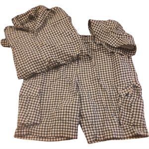 Plaid Shorts Shirt and Hat Set Sz XL